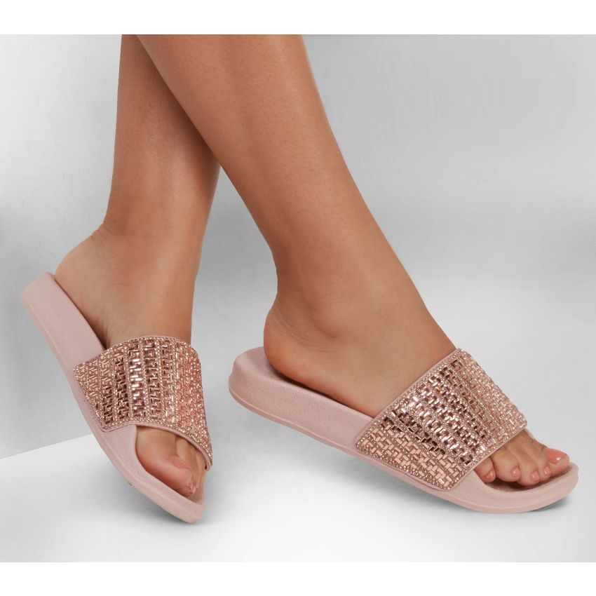 Skechers Pop Ups - New Spark rózsaarany női papucs