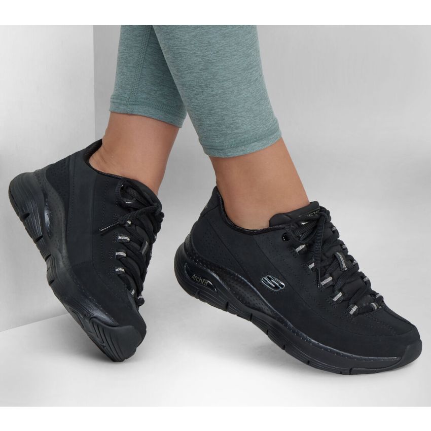 Skechers - Arch Fit Metro Skyline 149147-BBK fekete női utcai cipő fitnesz cipő