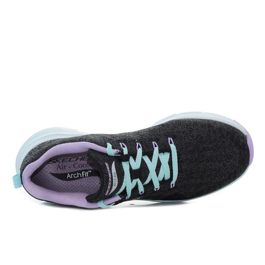 Skechers - Arch Fit Comfy Wave 149414-BKLV szürke női utcai cipő fitnesz cipő