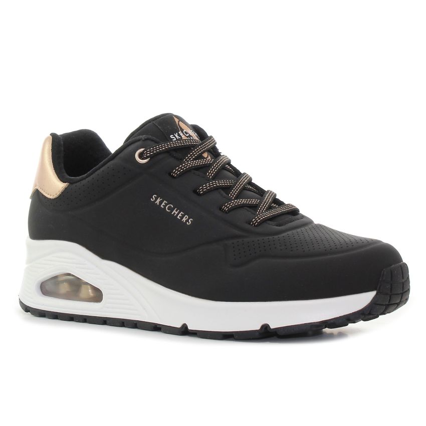 Skechers - Uno Shimmer Away 155196-BLK fekete női utcai cipő sneaker