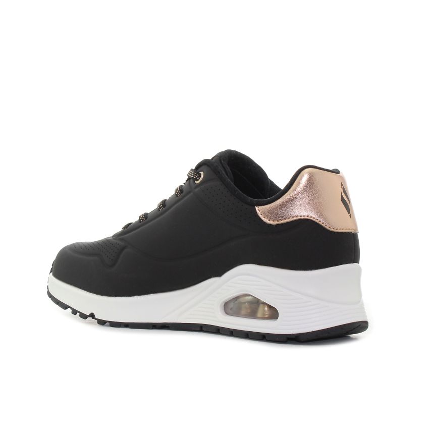Skechers - Uno Shimmer Away 155196-BLK fekete női utcai cipő sneaker
