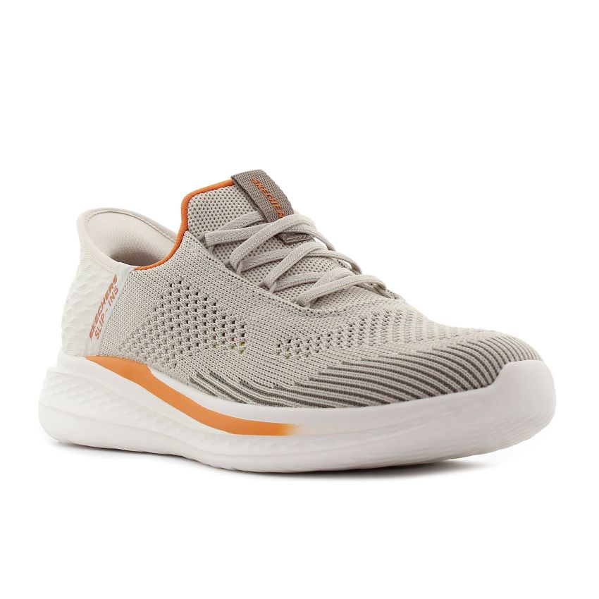 Skechers - Slip-Ins Slade Quinto bézs férfi utcai cipő -210810-SND