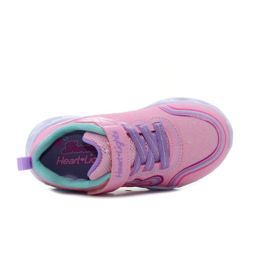 Skechers Heart Lights - Retro Hearts villogó rózsaszín baba cipő