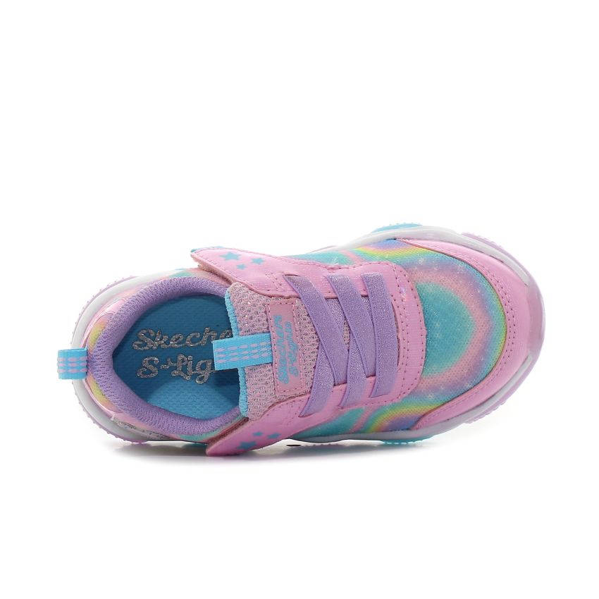 Skechers - Mighty Glow Swirl Daze 303160N-PKMT rózsaszín lány baba utcai cipő sneaker
