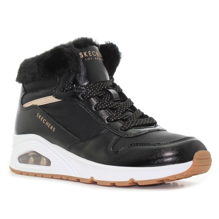 Skechers - Uno Cozy On Air 310518L-BKRG fekete lány utcai cipő sneaker