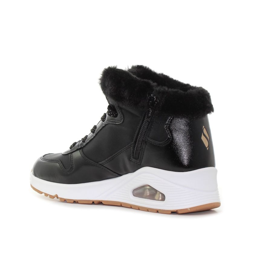 Skechers - Uno Cozy On Air 310518L-BKRG fekete lány utcai cipő sneaker