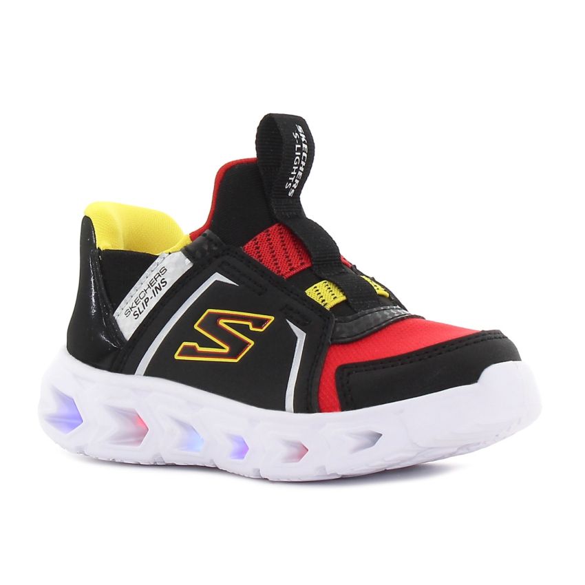 Skechers Slip-Ins - Hypno - Flash 2.0 - Brisk Brights villogó fekete baba cipő