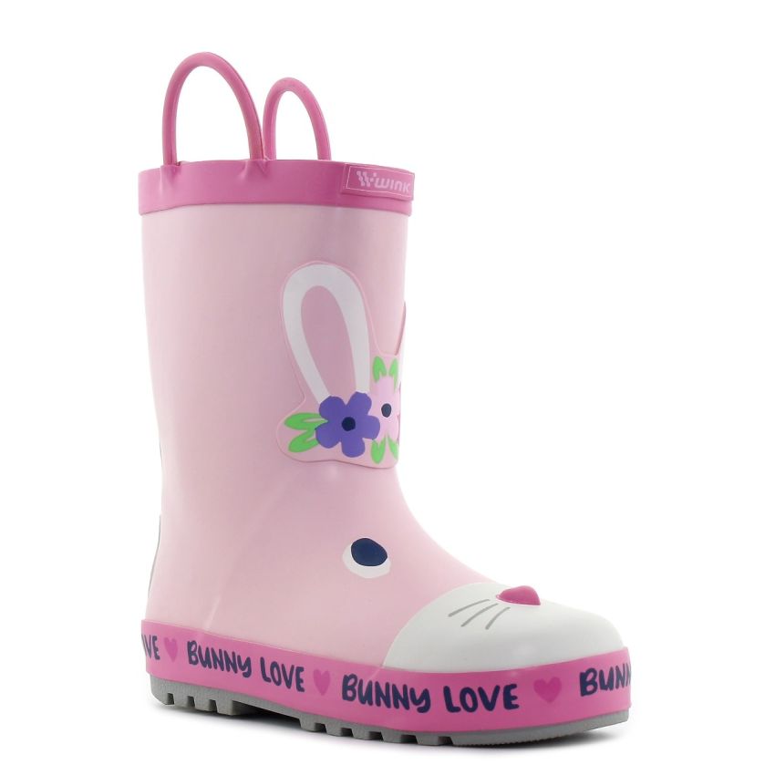 Wink - Aqqo - Bunny Love rózsaszín bélelt gyerek gumicsizma