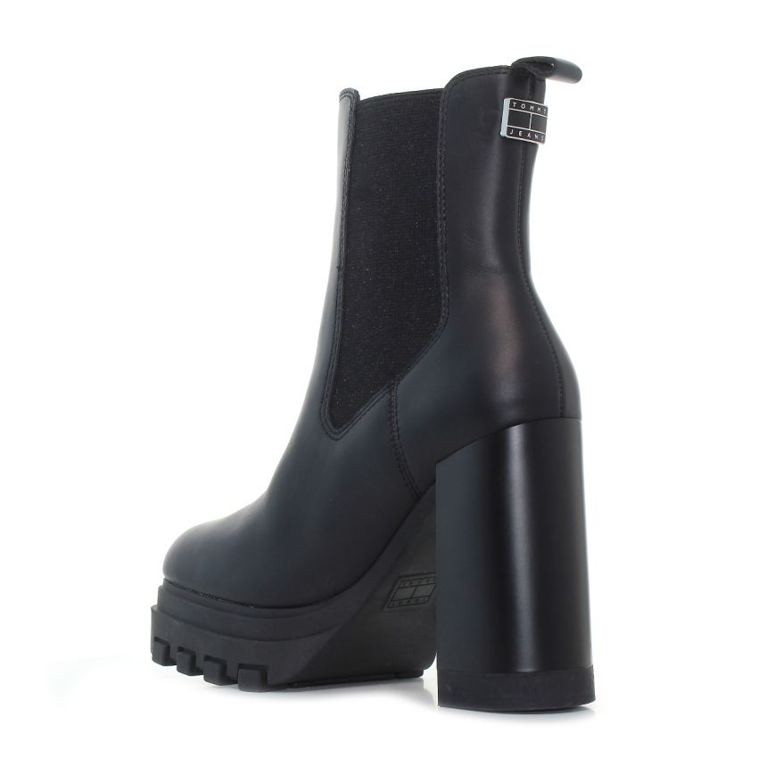 Tommy - Hilfiger High Heel Chelsea EN0EN02306-BDS fekete női csizma bokacsizma