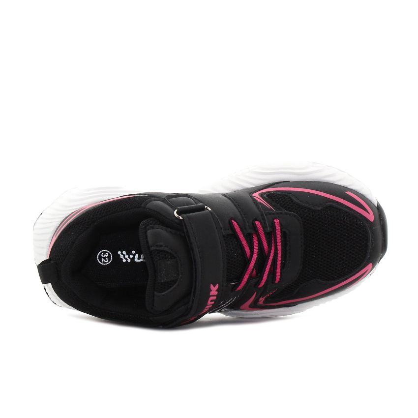 Wink - Qupp fekete-magenta gyerek cipő