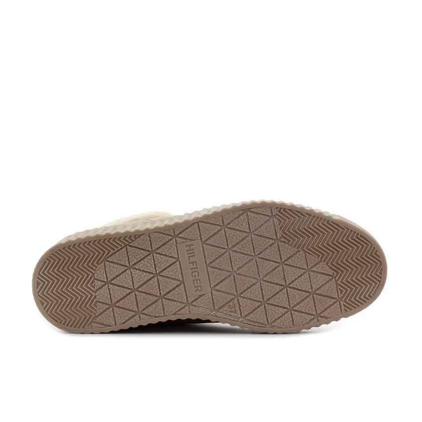 Tommy Hilfiger Faux Fur Nubuck bézs bélelt női cipő