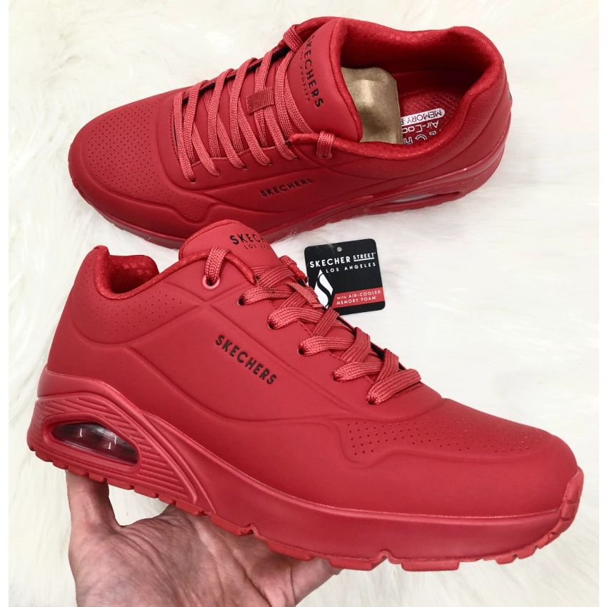 Skechers - Uno Stand piros férfi női utcai cipő -52458-RED