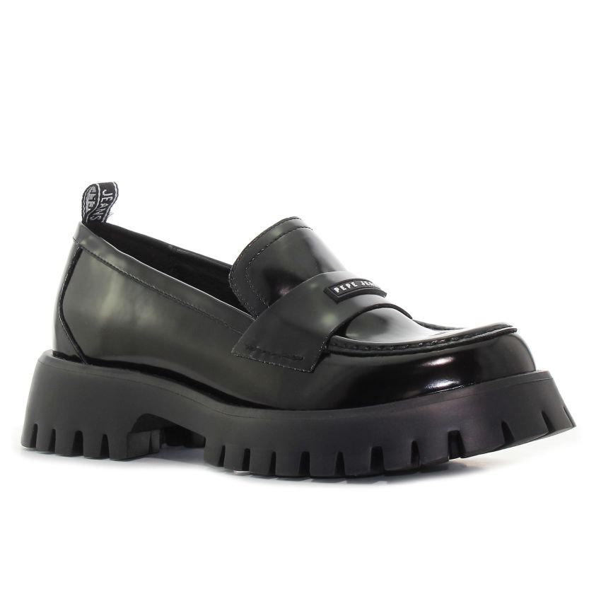 Pepe - Jeans Oxford Log PLS10407-999 fekete női utcai cipő bebújós cipő