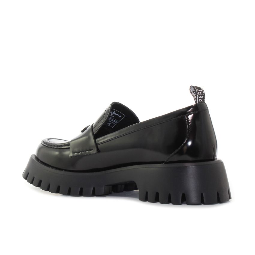 Pepe - Jeans Oxford Log PLS10407-999 fekete női utcai cipő bebújós cipő