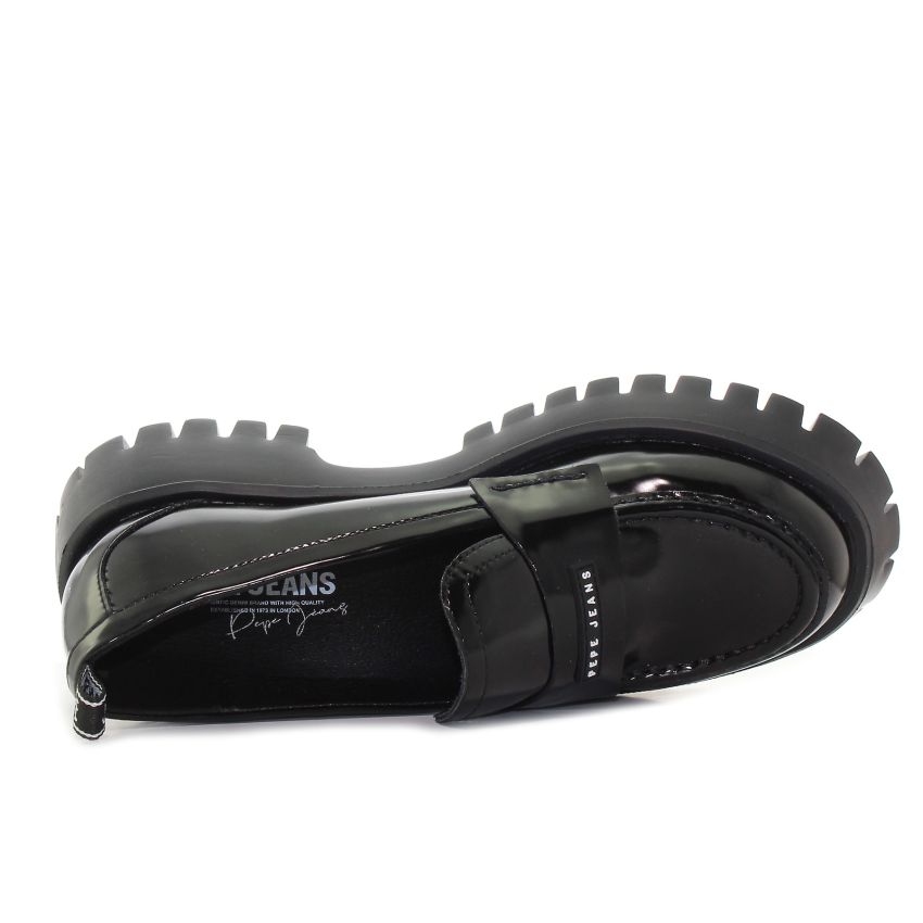 Pepe - Jeans Oxford Log PLS10407-999 fekete női utcai cipő bebújós cipő