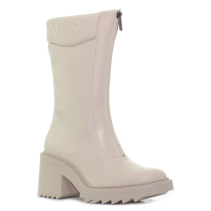 Pepe - Jeans Boss Zip PLS50468-808 bézs női csizma bokacsizma