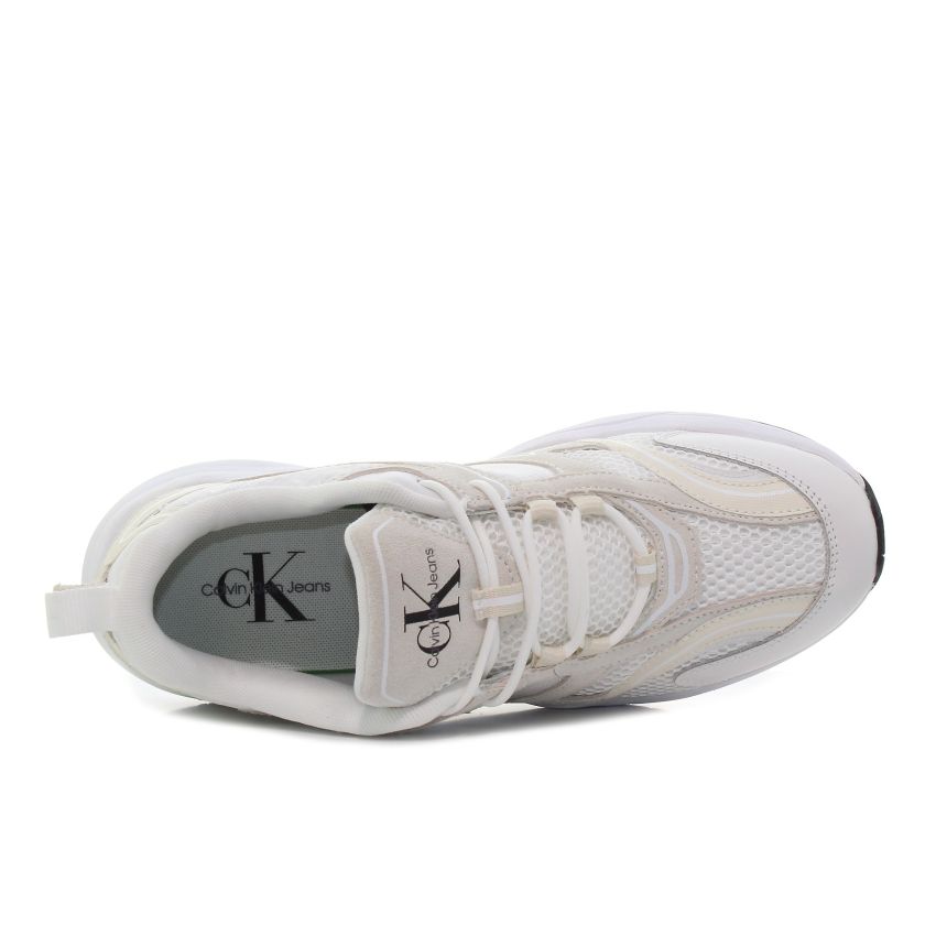 Calvin - Klein Retro Tennis Oversized Mesh YM0YM00636-0K6 fehér férfi utcai cipő fitnesz cipő