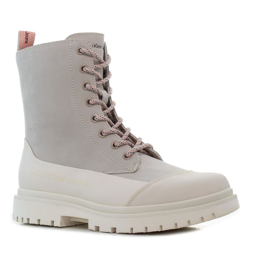 Calvin - Klein Chunky Combat Laceup Boot YW0YW01066-ACF bézs női bakancs terepcipő