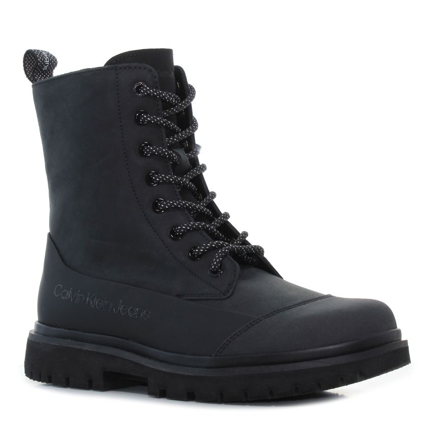 Calvin - Klein Chunky Combat Laceup Boot YW0YW01066-BEH fekete női csizma bakancs