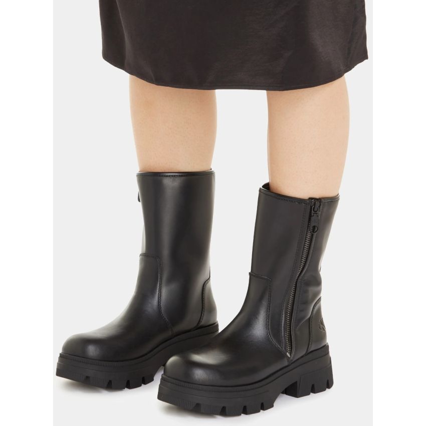 Calvin - Klein Chunky Combat Zip YW0YW01109-0GT fekete női csizma bokacsizma