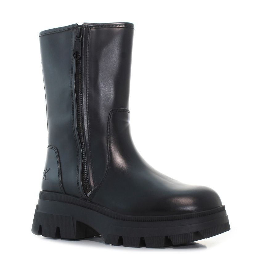 Calvin - Klein Chunky Combat Zip YW0YW01109-0GT fekete női csizma bokacsizma