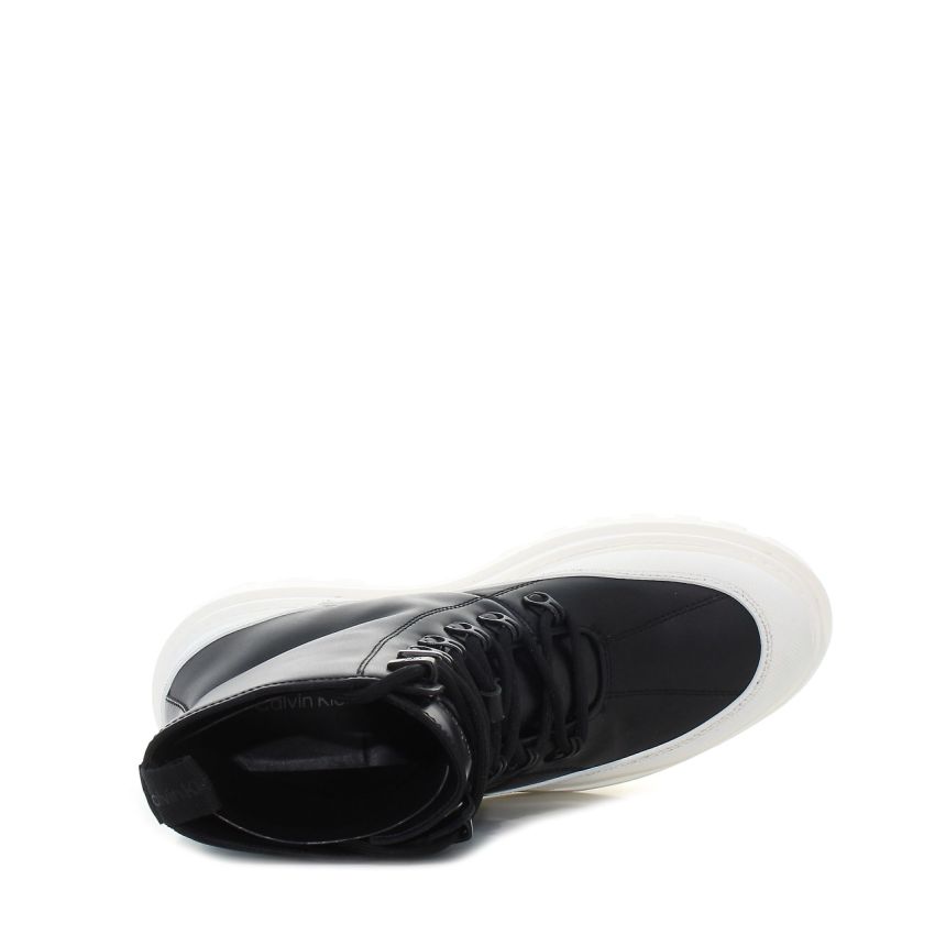 Calvin - Klein Flatform Lace Up YW0YW01110-BEH fekete női bakancs terepcipő