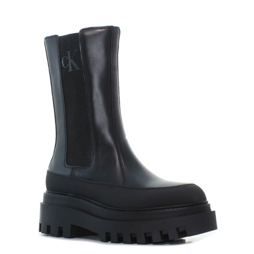Calvin - Klein Flatform Chelsea YW0YW01111-0GT fekete női csizma bokacsizma