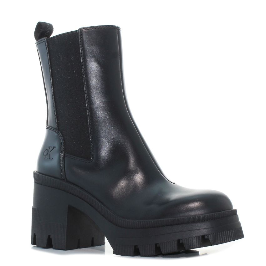 Calvin - Klein Chunky Heeled Chelsea YW0YW01112-0GT fekete női csizma bokacsizma