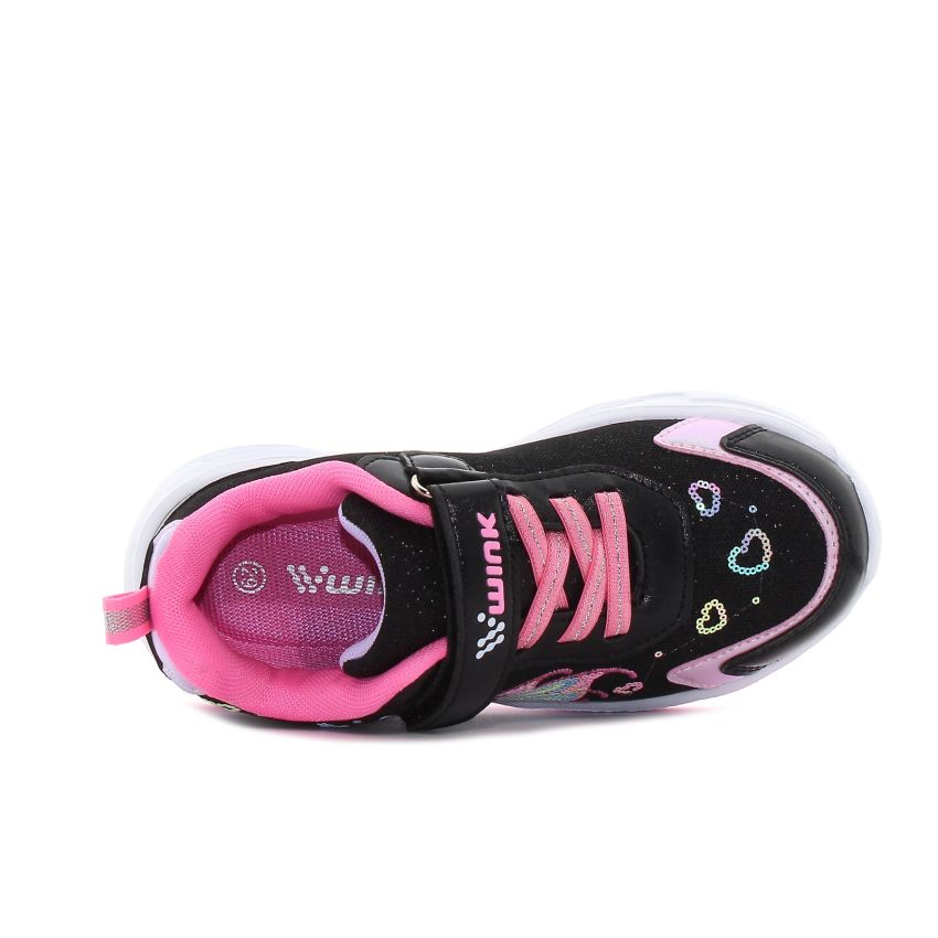 Wink - Ylla fekete lány sneaker világítós