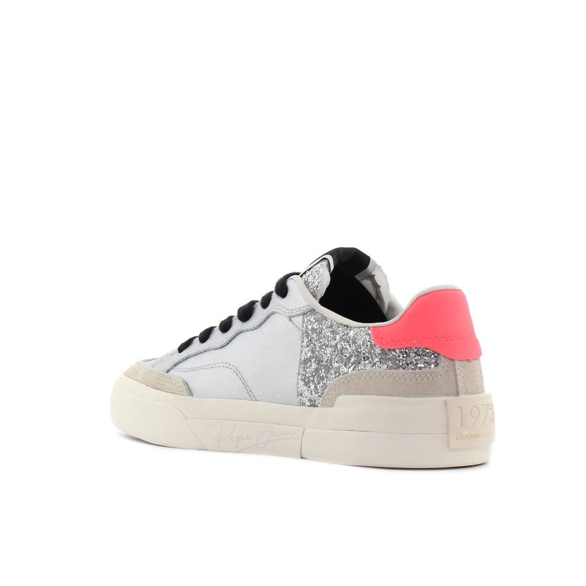 Pepe - Jeans Milan Glam ezüst női sneaker