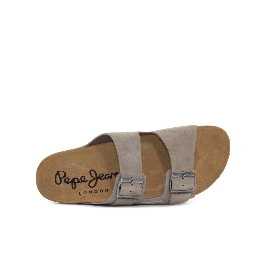 Pepe - Jeans Bio Suede bézs férfi papucs