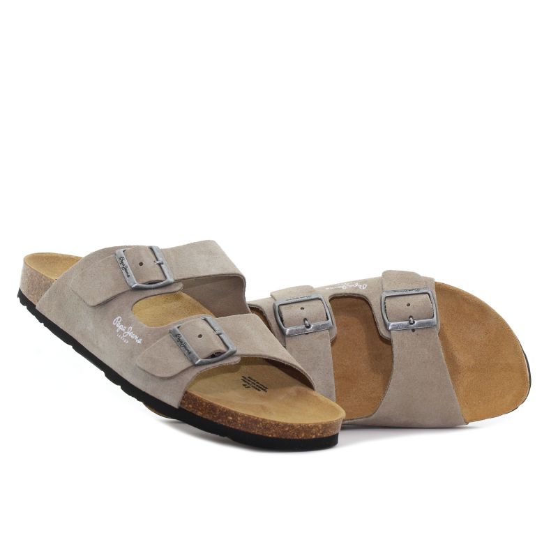 Pepe - Jeans Bio Suede bézs férfi papucs