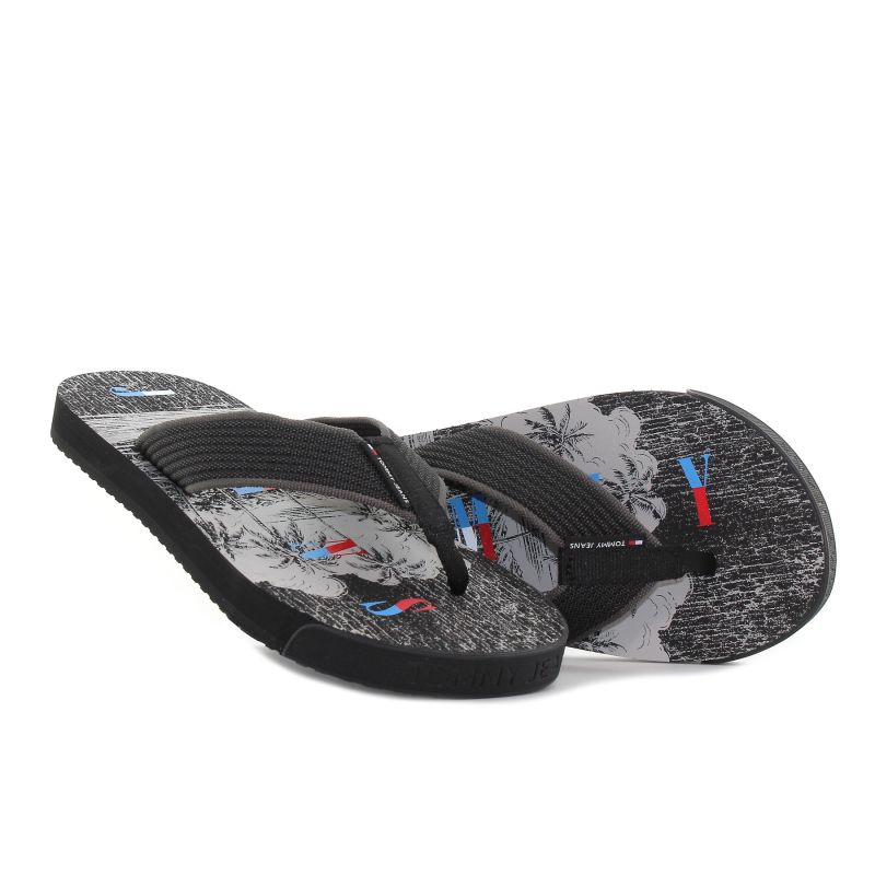 Tommy Hilfiger TJM Elevated Beach fekete férfi papucs