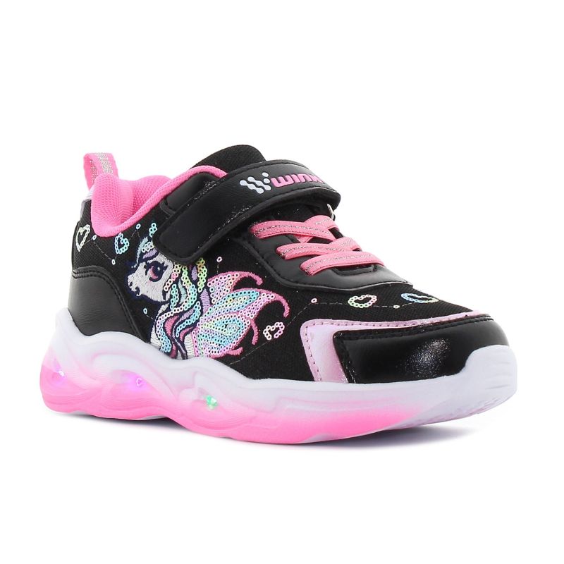 Wink - Ylla fekete lány sneaker világítós