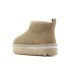 Tommy Hilfiger TJW Suede Flatform bézs bélelt női bokacsizma