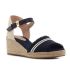 Tommy Hilfiger Fringe Canvas sötétkék női éktalpú szandál